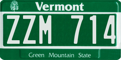 VT license plate ZZM714