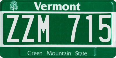 VT license plate ZZM715
