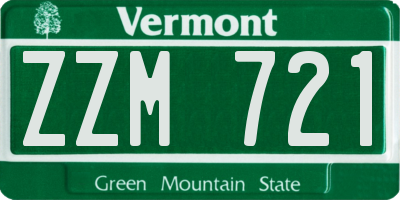 VT license plate ZZM721