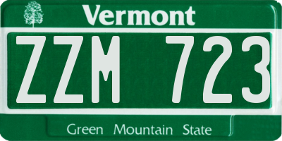 VT license plate ZZM723