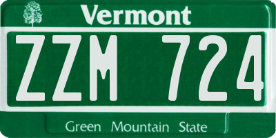 VT license plate ZZM724