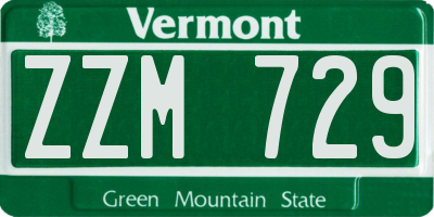 VT license plate ZZM729