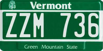 VT license plate ZZM736