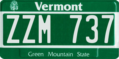 VT license plate ZZM737