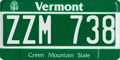 VT license plate ZZM738