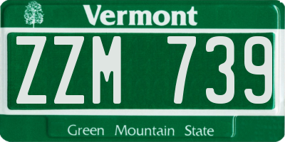 VT license plate ZZM739