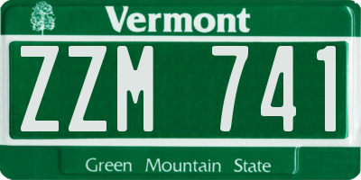 VT license plate ZZM741