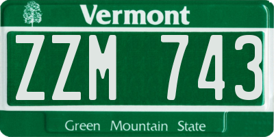 VT license plate ZZM743