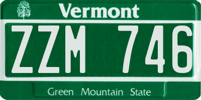 VT license plate ZZM746