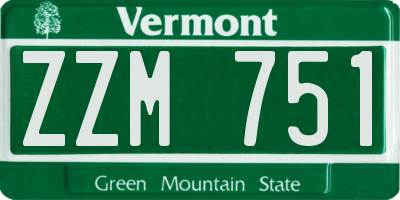 VT license plate ZZM751
