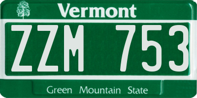 VT license plate ZZM753
