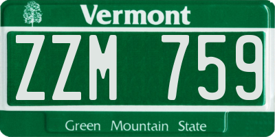VT license plate ZZM759