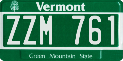 VT license plate ZZM761
