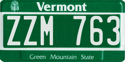 VT license plate ZZM763