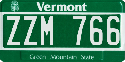 VT license plate ZZM766