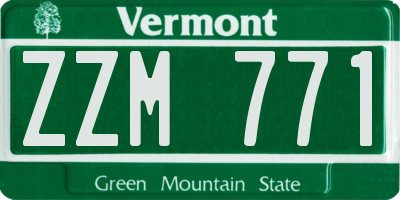 VT license plate ZZM771