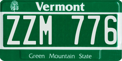 VT license plate ZZM776