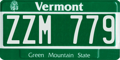 VT license plate ZZM779