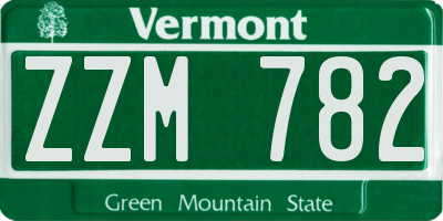 VT license plate ZZM782