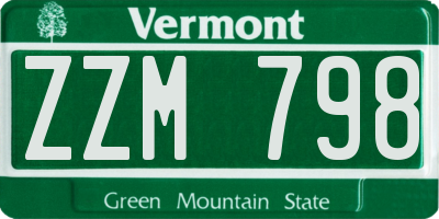 VT license plate ZZM798