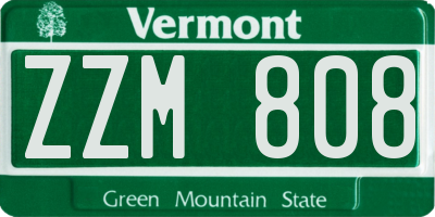 VT license plate ZZM808