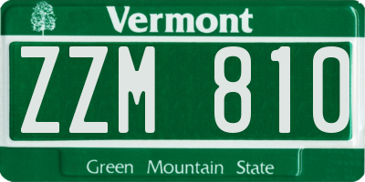 VT license plate ZZM810