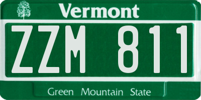 VT license plate ZZM811