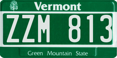 VT license plate ZZM813
