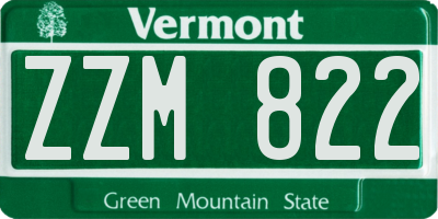 VT license plate ZZM822