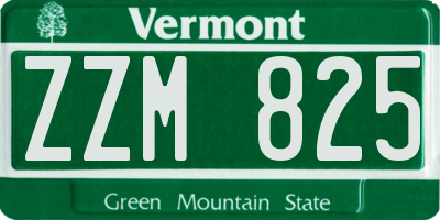 VT license plate ZZM825