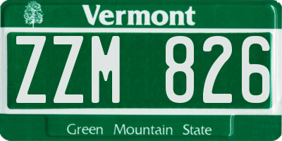 VT license plate ZZM826