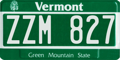 VT license plate ZZM827