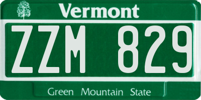 VT license plate ZZM829