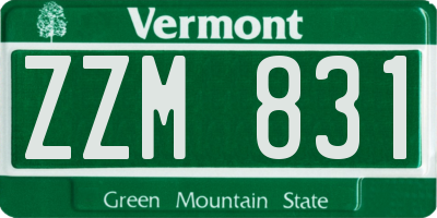 VT license plate ZZM831