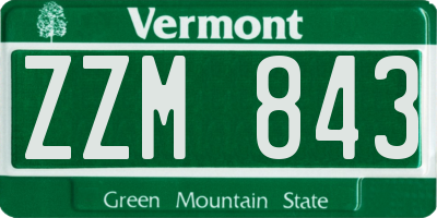 VT license plate ZZM843