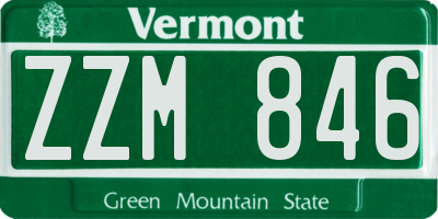 VT license plate ZZM846
