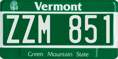 VT license plate ZZM851