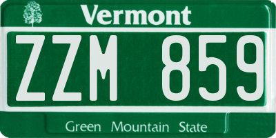 VT license plate ZZM859