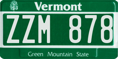 VT license plate ZZM878