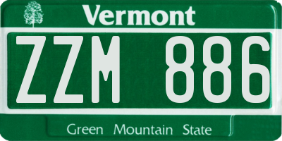 VT license plate ZZM886