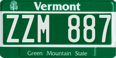 VT license plate ZZM887