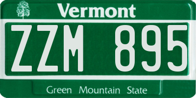 VT license plate ZZM895