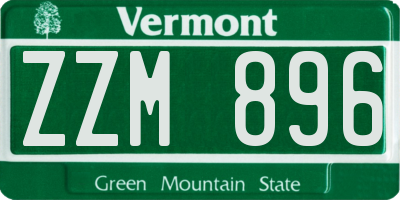 VT license plate ZZM896