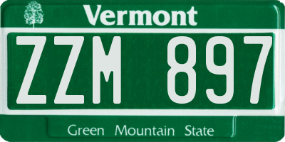 VT license plate ZZM897