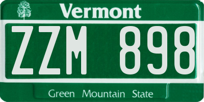 VT license plate ZZM898