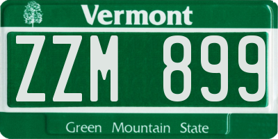 VT license plate ZZM899