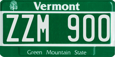VT license plate ZZM900