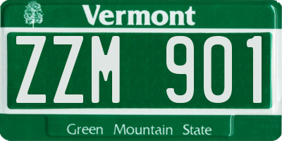 VT license plate ZZM901
