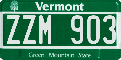 VT license plate ZZM903