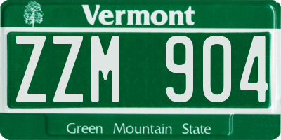 VT license plate ZZM904